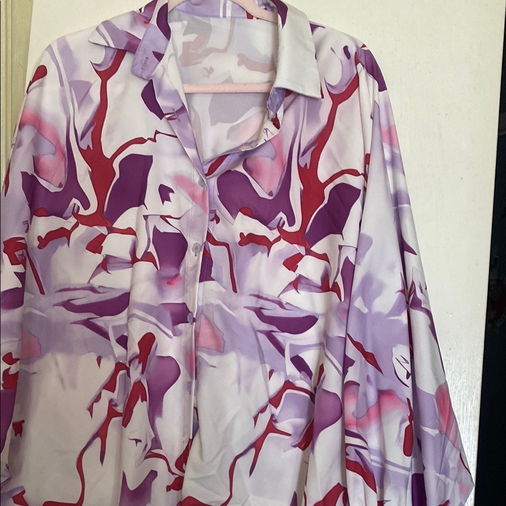 Abstract Purple and Pink Blouse